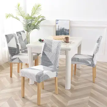 50 geometrycznych pokrowców na krzesła elastan elastyczny stretch dekoracja krzesła jadalnia poduszka siedzenia anty-brudne pranie