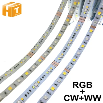 5050 RGB+ biały + ciepły biały elastyczny led światło 12V RGBCCT 5 Color in 1 Chips LED Strip RGBW LED Strip Light 5m/lot.