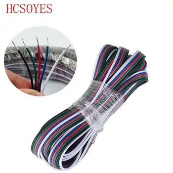 5M/10M/20M/rolka 5 pin Wire Cable rgb white black led connector dla 3528 5050 smd RGB LED Strip 22AWG line