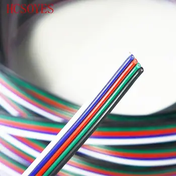 5M/10M/20M/rolka 5 pin Wire Cable rgb white black led connector dla 3528 5050 smd RGB LED Strip 22AWG line