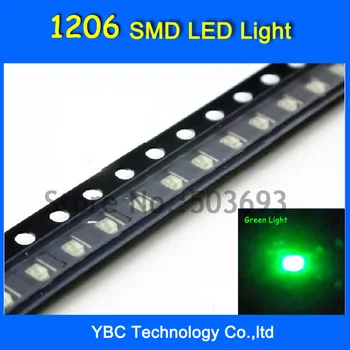 5valuesx100pcs=500szt LED SMD 1206 Ultra Bright Red/Green/Blue/White/Yellow Diode LED Light