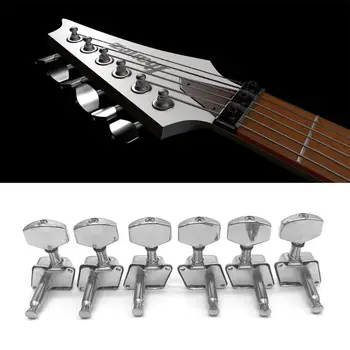6 szt. gitara akustyczna głowicy maszyny uchwyty ludowe drewniane gitary struny tuning kołki tuner (3 lewicowych + 3 prawych)