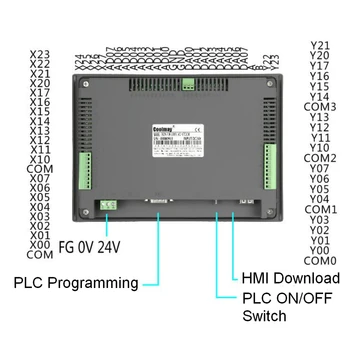 7 cali HMI PLC All-in-one Integrated CPU Controller 24DI 20DO cyfrowe tranzystorowe wyjście analogowe wejście 2szt termistor NTC FX2N