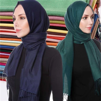 70*200 cm letnie kobiety hidżab szalik cienkie szale okłady lady stałe damskie hidżab etole długie kaszmiru pashmina chusty, kapelusze i szaliki