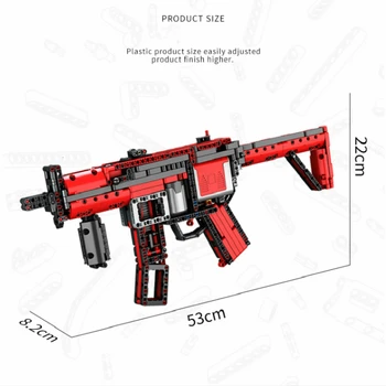 732шт MP5 pistolet maszynowy elektryczny model bloki budowlane armaty cegły PUBG Wojskowe siły specjalne zabawki