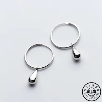 925 srebro próby minimalistyczny kropla wody wisiorek obręcze piercing kolczyki okrągłe koło kolczyki wykwintne biżuteria dla kobiet