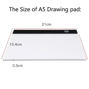 A5 Ultra-thin LED Digital Tablet Graphic Tracing Copy Board Painting Writing 3-Level Dimmable with Micro USB Cable Highquality