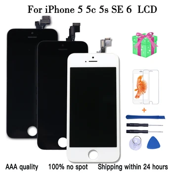 AAAAA jakości wyświetlacz LCD do telefonu iPhone 5 5C 5S SE wymiana ekran wyświetlacz digitizer ekran dotykowy w zbieraniu dla iPhone 6 wyświetlacz LCD