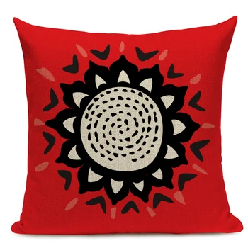 Afrykański styl poszewka na poduszkę Czerwony Afrykański tribal Totem poduszki pościel rzucić poszewkę na kanapie wystrój domu ramkowym lub 45 x 45 cm