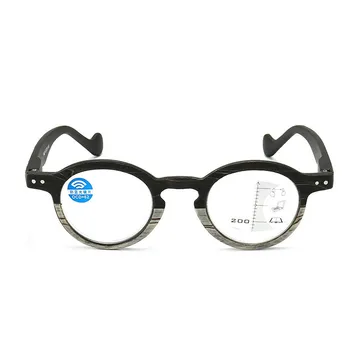Ahora Progressive Multifocal Obiektywy Okulary Do Czytania Anty Niebieskie Światło Przez Cały Imitacja Drewna Starczowzroczność Nadwzroczność Okulary Przeciwsłoneczne Unisex