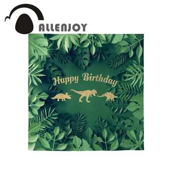 Allenjoy dinozaur urodziny zdjęcia, tło, tropikalne liście zielone potwory w dżungli tło dziecko partia wystrój фотофон