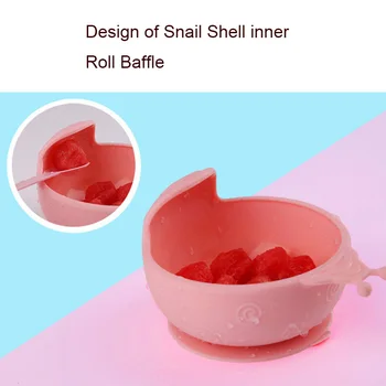 Antidrop Sucker Design Baby Bowl żywności silikon kreskówka ślimak suplement diety miska do karmienia niemowląt, naczynia plac naczynia