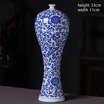 Antyczny niebieski i biały ceramiczny wazon urody design porcelany kwiat ręcznie robione dekoracje do domu Jingdezhen wazonów z kwiatami