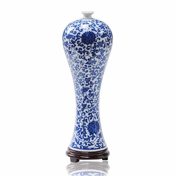 Antyczny niebieski i biały ceramiczny wazon urody design porcelany kwiat ręcznie robione dekoracje do domu Jingdezhen wazonów z kwiatami