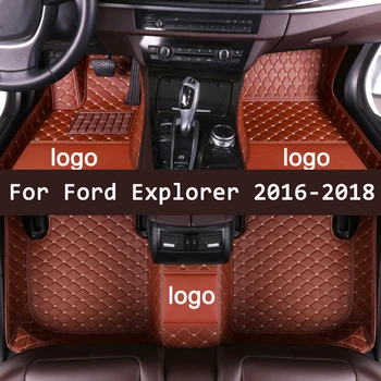 APPDEE skórzane dywaniki samochodowe do Ford Explorer 2016 2017 2018(pięć miejsc) niestandardowe automatyczne nożne klocki samochodowy dywan etui