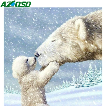 AZQSD 5D Diamond Painting Polar Bear Full Square Drill Diamond Embroidery Animal Sale Picture Of Rhinestones DIY For Home Decor