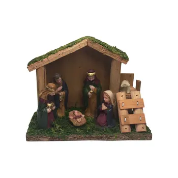 Baby Jesus Christmas Crib figurki figurka Świąt scena wystrój religijne uwielbienie i święta świąteczna klasyka piękna