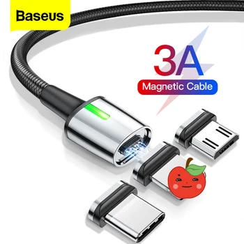 Baseus magnetyczny mikro USB kabel dla iPhone, Samsung galaxy szybkie ładowanie Magnes ładowarka adapter USB Type C telefon komórkowy kable przewód zasilający