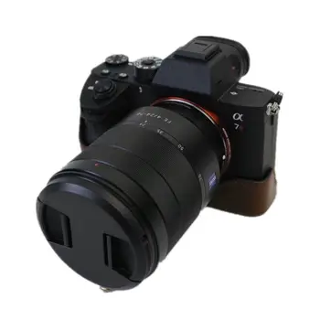 Bateria zamykająca aparat etui z naturalnej skóry etui do Sony A7RIII A7R Mark III A7R3 Camera Hald Body Cover dolne pokrowce