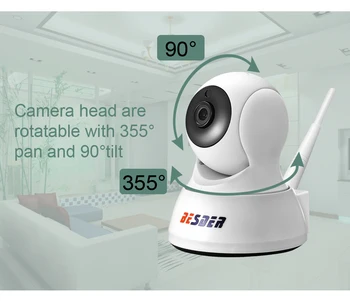 BESDER HD 720P IP Camera Wireless Wifi Wi-fi, monitoring Night Security Camera CCTV Network Indoor Baby Monitor P2P iCSee
