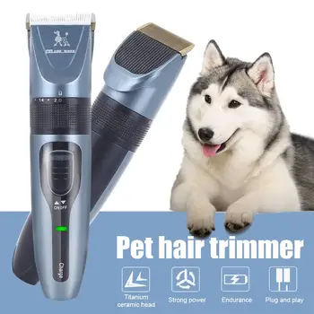 Bezpieczeństwo pies maszynka do strzyżenia włosów USB ładowanie kot opieka nad zwierzętami ze stali nierdzewnej szybkie trymer do włosów domowe wykończenie Biały