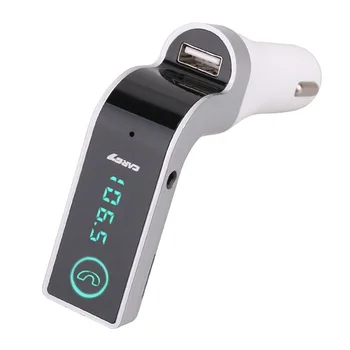 Bezprzewodowy zestaw samochodowy zestaw głośnomówiący Bluetooth FM transmitter USB ładowarka samochodowa adapter MP3-odtwarzacz W/ MIC Car Bluetooth Auks