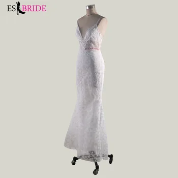 Biała prosta moda koronki koronki Sexy impreza formalne elegancka seksowna sukienka ES2650 suknie wieczorowa