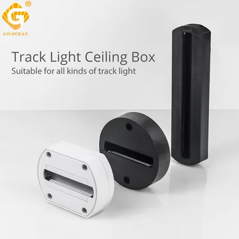 Biały nowy typ LED Track Light Box, Rail Lights Connector akcesoria LED Reflektor sufitowy wisiorek 2 przewody 3 przewody oświetlenia domowego