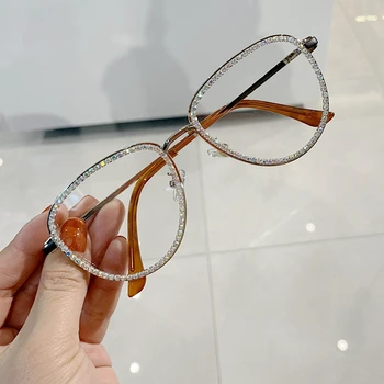 Blu-ray eyeglasses vintage polit sungalsses women rhinestone cat eye glasses men fashion small shades for women