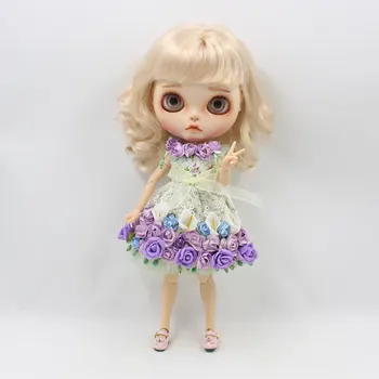 Blyth doll clothes for color lace flower dress it suitable for 1/6 30CM doll for children gift.