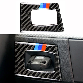 BMW E90 E95 3 Series 2005-2012 Carbon Fiber wnętrza samochodu przełącznik zapłonu przycisk stop silnika dziurka pierścień pokrywa naklejka