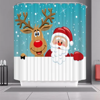 Boże narodzenie Santa Claus Bałwan drukowanie 3D prysznicem kurtyna łazienka, zestaw z wodoodporną szydełku prysznicem kurtyna kreskówka dzieci afrykańskie śmieszne
