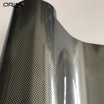 Błyszczący kwadratowa Srebrna 2D węglowa włóknistej vinyl film motoryzacja owinąć folia chłodzony wydaniem samochodowa naklejka auto zewnętrzne akcesoria naklejki