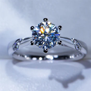 CC luksusowe damskie pierścionki ozdoby ślubne dla narzeczonych srebrne okrągłe kamienne pierścienie wysokiej jakości zaręczynowy prezent Walentynki CC1575