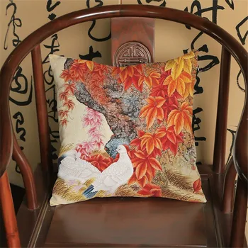Chiński styl Piwonia kwiaty drukowane lniane woreczki ozdobne poszewki na poduszki do kanapy samochodu, wystrój domu capas para almofadas