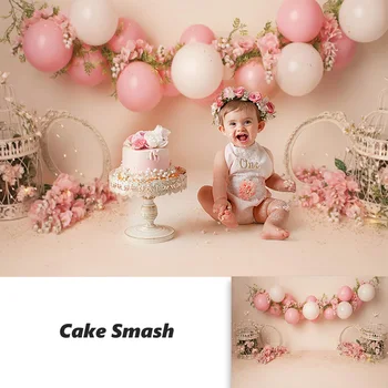 Ciasto Smash Birthday background noworodek portret tło rekwizyty 1 urodziny dzieci dla Dzieci zdjęcia w tle chłopcy dziewczęta wystrój