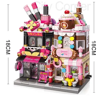 City Friends Stores Blocks Toys for Girls Boys Street Shops Locking Building Bricks for Children DIY Game Compatible Big Brands