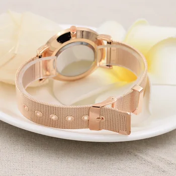 Codzienne proste Kwarcowy zegarek dla kobiet elegancki pasek ze stali nierdzewnej cyfry arabskie tarcza kobiet zegarek kwarcowy zegarek prezent