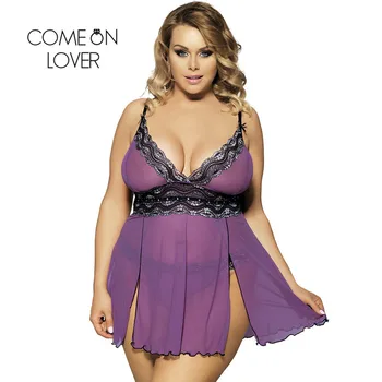 Comeonlover Nuisette Femme Sexy Sleepwear Purple Plus Size Picardias Lenceria Sexy Robe Erotique Lingerie Sexy Babydoll RI79991