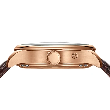 Corgeut 40 mm męskie zegarki top marki ze stali nierdzewnej zasięg zegarek skóra automatyczny zegarek mechaniczny