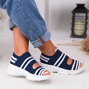 Damskie sandały 2020 letnia buty bling sandały na platformie Klin buty dla kobiet, letnie sandały