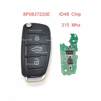 Datong World Car Remote Key do Audi A3 S3 TT A4 S4 2005-2013 PN 8P0837220E z 48 chipem 315 mhz Auto Smart Control Key
