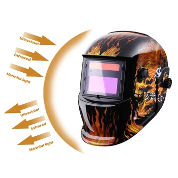 DEKO 2019 nowa Spawalniczy maska czaszka słoneczne automatyczne przyciemnianie regulowany zakres 4/9-13 elektryczny hełm spawalniczy obiektyw do spawarki