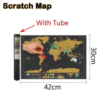 Deluxe стираемый świat podróży mapa zdrapka spersonalizowana mapa świata 42*30 cm twórczy scratch mapa dekoracje ścienne naklejki