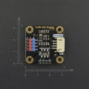 DFRobot Gravity I2C ADS1115 16-bitowy moduł ADC AD analogowy przetwornik sygnału, Kaskada 3,3~5,0 w kompatybilny z Arduino, Raspberry Pi