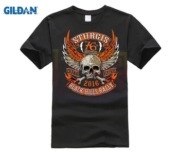 DILDAN T shirt Homme 2018 New Funny O Neck T Shirt Biker Life Usa 2018 Sturgis Orange Skull Wings T-Shirtt Shirt Designer