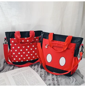 Disney Mickey mouse Parent-child cartoon nylon large capacity lady messenger shoulder bag 2019 new bucket bag torby damskie
