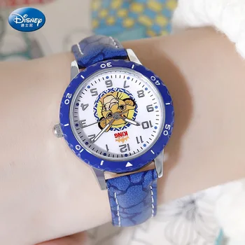 Disney zegarek Kwarcowy samochody wyścigowe Simba baby zegar McQueen kreskówka dla dzieci zegar chłopcy aluminiowe, skóra prosta klamra 3 bar