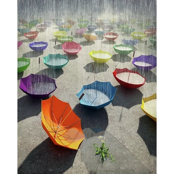 DIY Painting By Numbers Umbrella Rain Kit Oil Picture By Numbers Scenery Modern Wall Art Painting on Canvas Home Decoration prezent