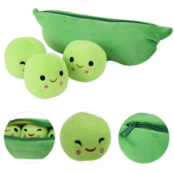 Dla dzieci pluszowe kreskówek roślinne zabawki śliczne poduszki w kształcie grochu miękkie pluszowe zabawki zielone żółte kolory uśmiech groch dla dzieci chłopiec dziewczyny